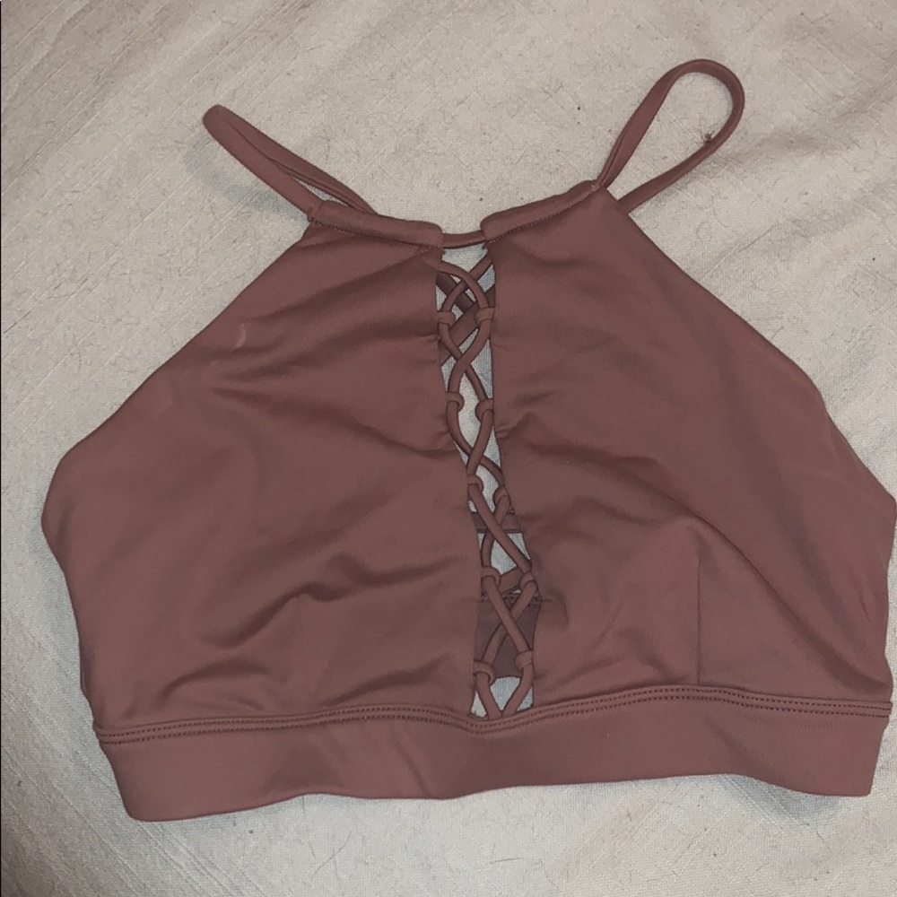 Alo high neck lace up sport Bra